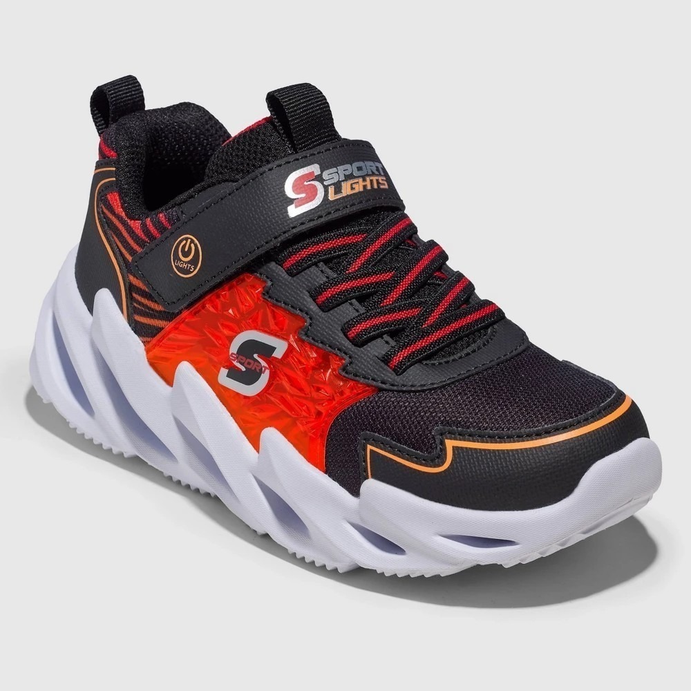 Skechers S Sport Kids Rexter Light Up Sneaker Red Black Size 5 NWT